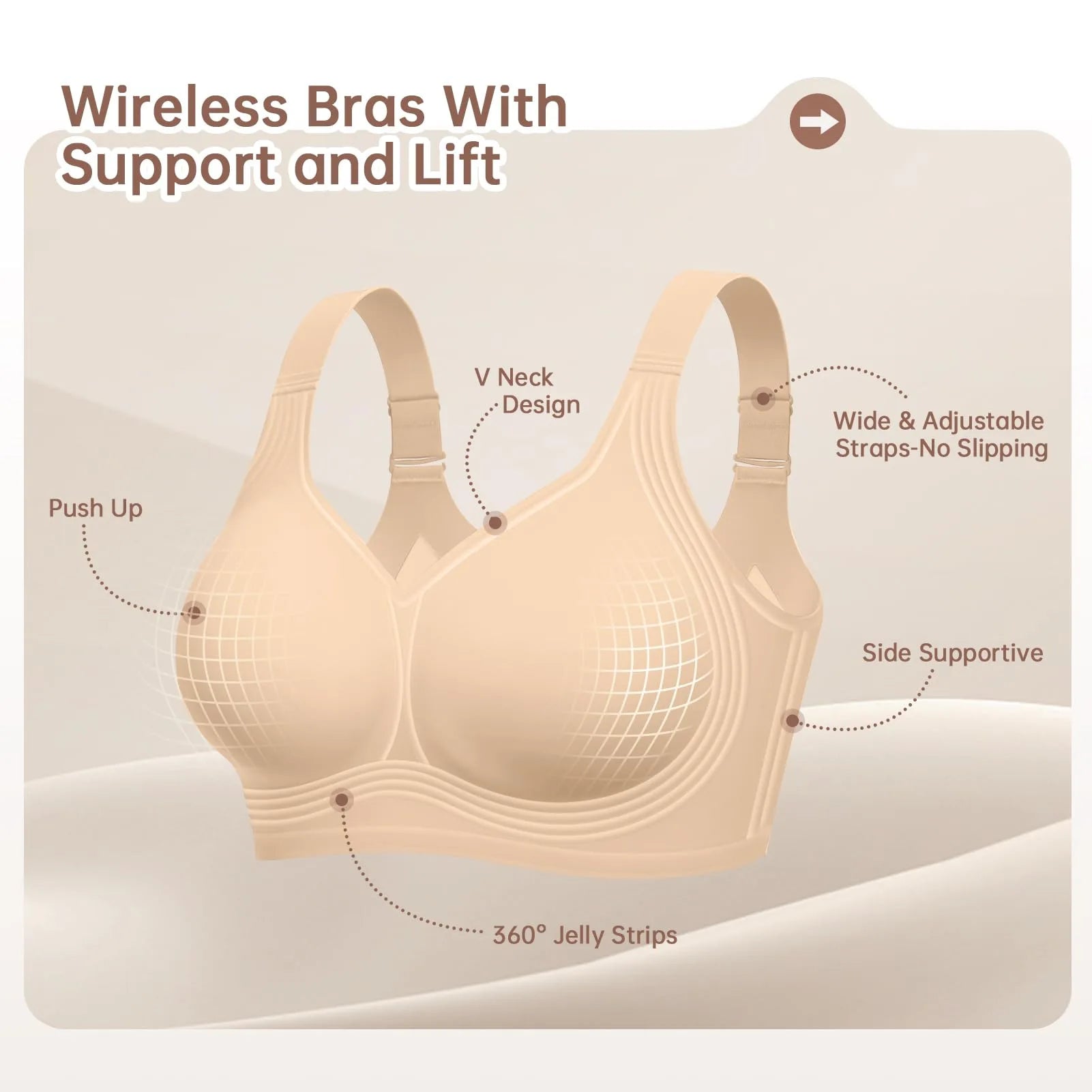 Plus Size Push up Jelly Bra Seamless No Underwire Bras Full Coverage Brassiere Hide Back Fat Tshirt Bras Comfort Daily Bralette